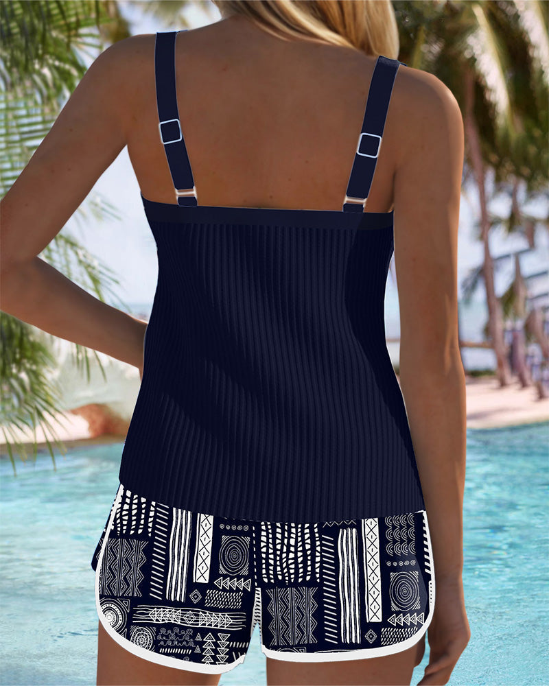 Zweiteiliger Badeanzug mit Grafikdruck