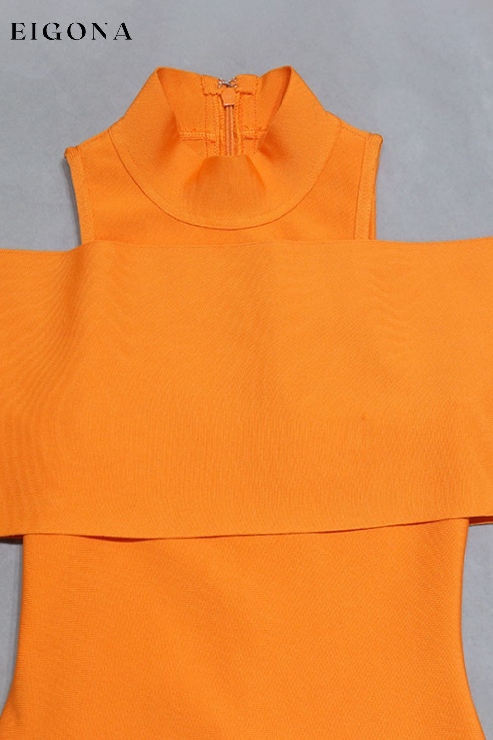 Cold-Shoulder Mock Neck Slit Midi Dress bodycon dresses casual dress casual dresses clothes dress dresses evening evening dress evening dresses midi dress NF order Ship From Overseas short dresses short sleeve sweater dress