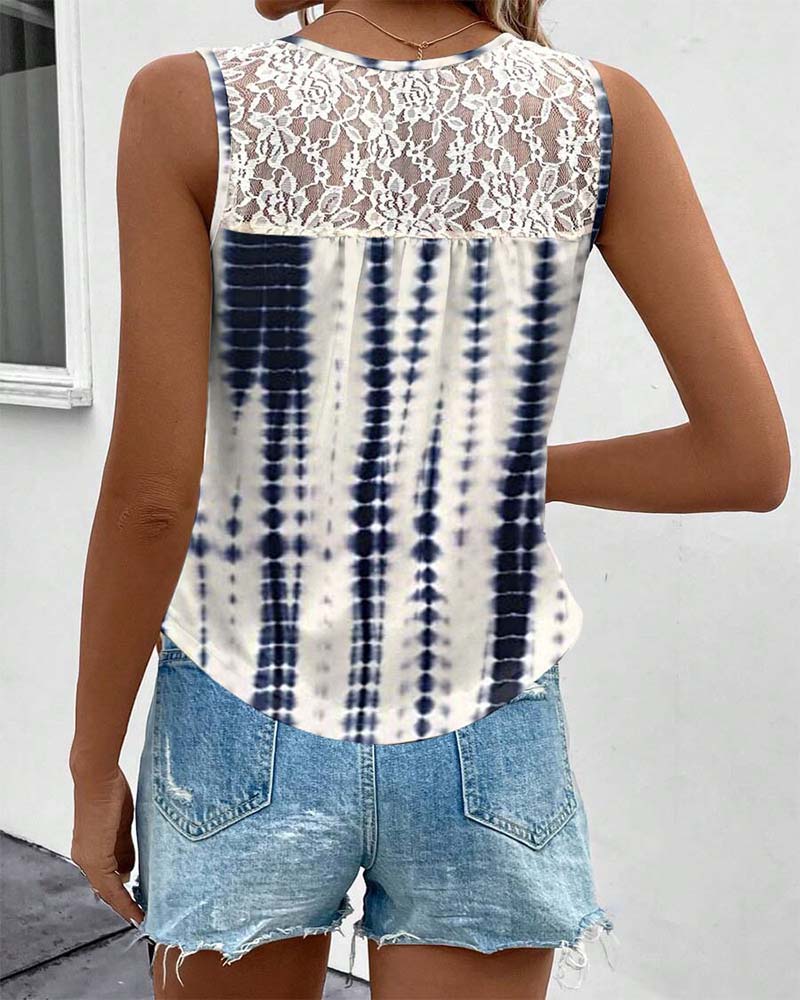 Tanktop mit unregelmäßigem Plissee-Print