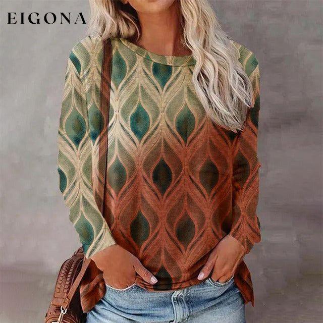 Casual Gradient Print T-Shirt clothes Plus Size tops