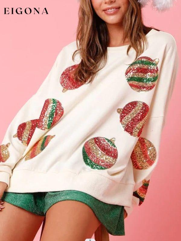Sequin embroidered fashionable round neck long sleeve sequin patchwork Christmas sweatshirt christmas sweater clothes Sweater sweaters