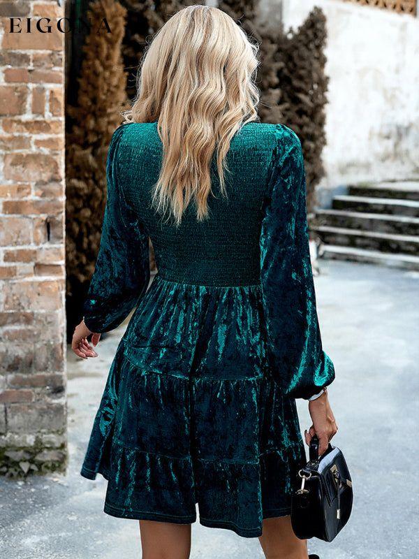 Women's elegant round neck velvet dress casual dress casual dresses clothes dress dresses long sleeve dress long sleeve dresses long sleve dresses