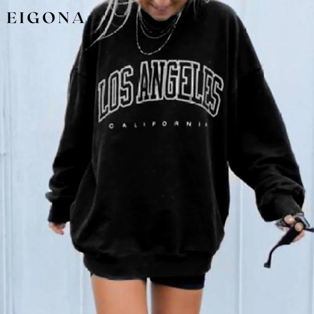 Women's Sweatshirt Graphic Text Los Angeles __stock:100 clothes refund_fee:1200 tops