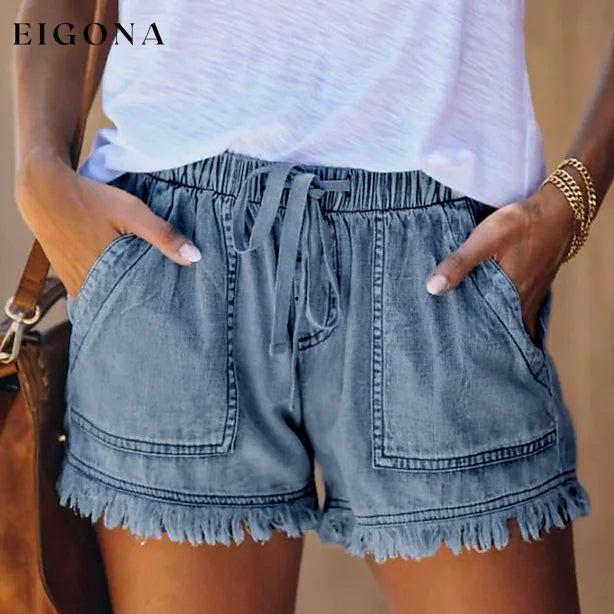 Women's Loose Denim Shorts Dark Blue __stock:200 bottoms refund_fee:1200