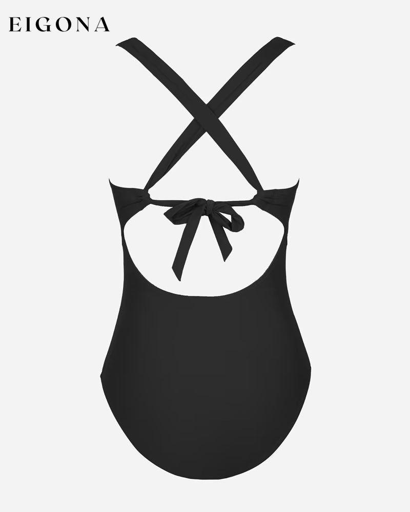 Solid color suspender one-piece swimsuit 23BF one-piece summer swimwear