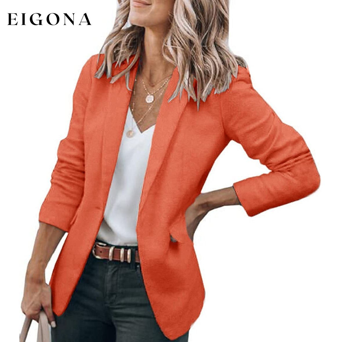 Womens Casual Blazers Orange __stock:200 Jackets & Coats refund_fee:1200