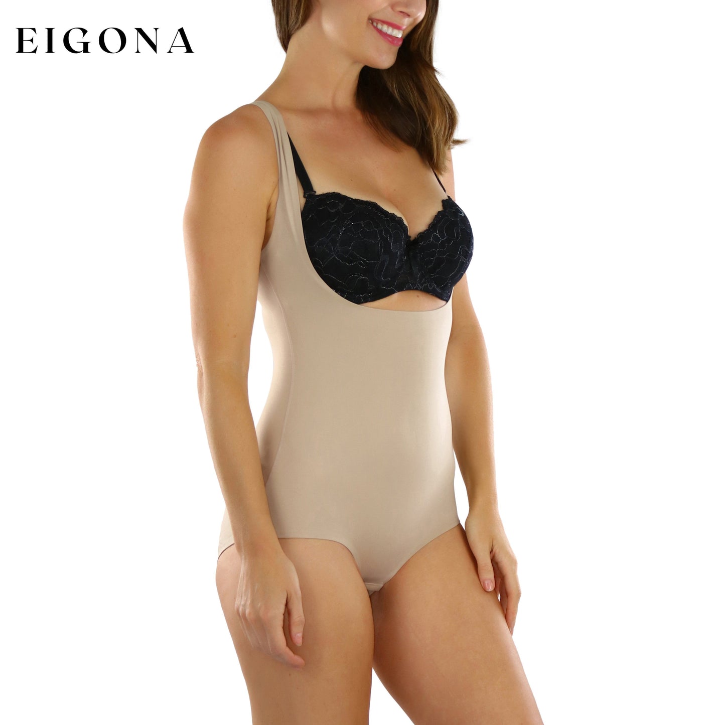 Women's High Waisted Smooth and Silky Torso Bodysuit Shapewear Nude __stock:250 lingerie refund_fee:1200
