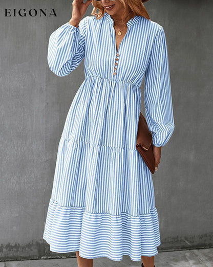 Striped print long-sleeve dress 23BF Casual Dresses Clothes Dresses SALE Spring Summer