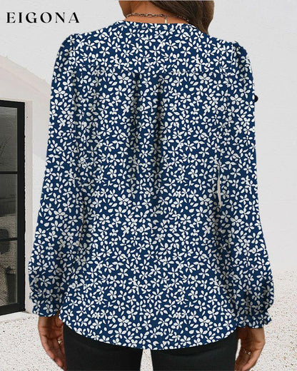 Long Sleeve Temperament Printed Blouse blouses & shirts spring summer