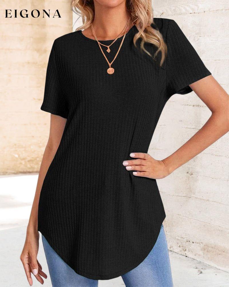 Back single-breasted casual solid color t-shirt 23BF clothes Short Sleeve Tops Summer T-shirts Tops/Blouses