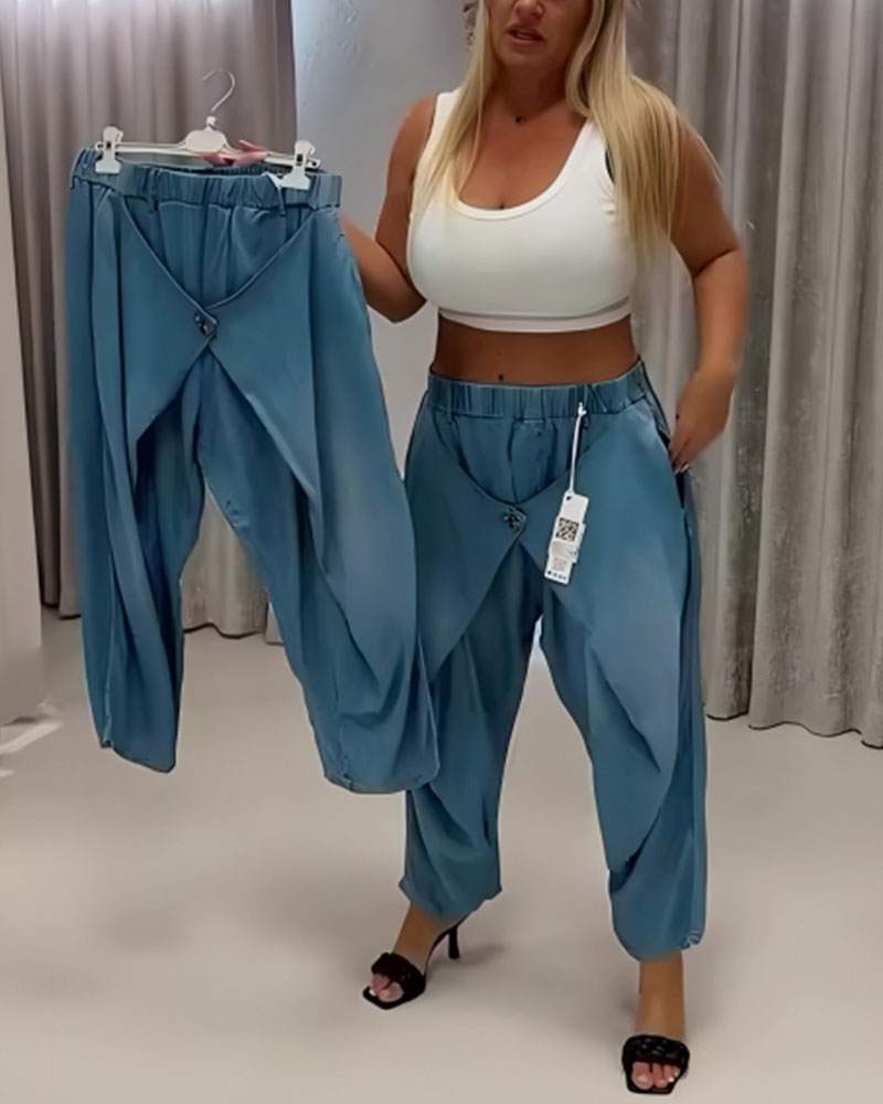 Trendy Design Lantern Pants