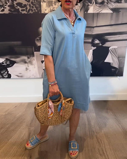 Abito casual a maniche corte con risvolto