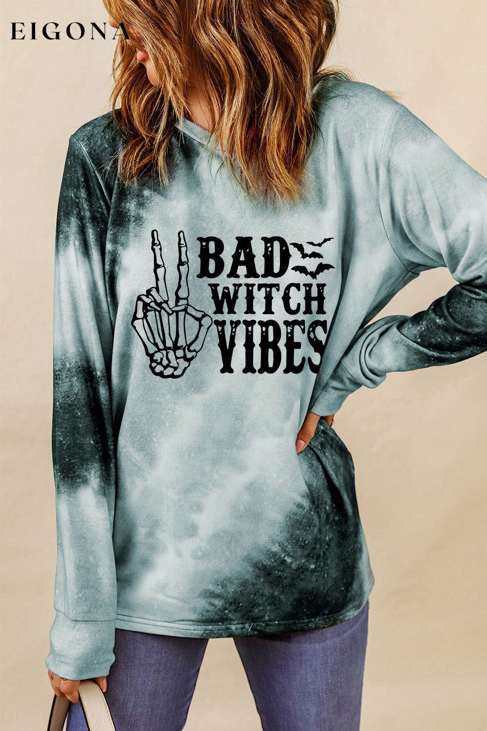 Round Neck Long Sleeve BAD WITCH VIBES Sweatshirt clothes Ship From Overseas sweatshirt SYNZ top trend