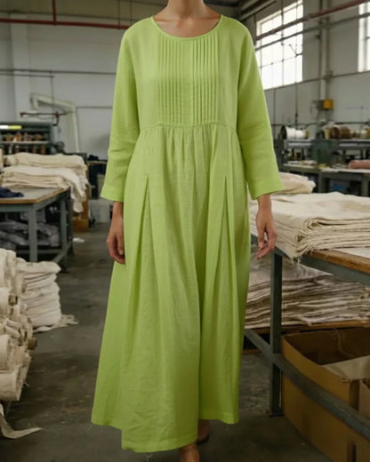 Smocked Crew Neck Dress