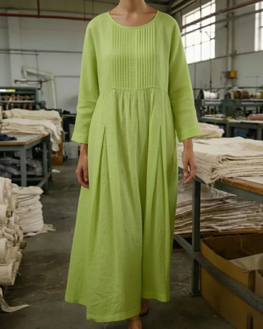 Smocked Crew Neck Dress