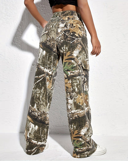 Camouflage print pocket cargo pants 2024 f/w pants spring