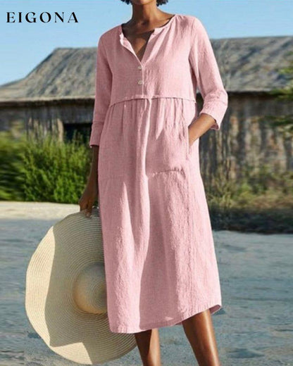 Half sleeve pocket dress Pink 2022 f/w 23BF Casual Dresses Clothes Dresses Spring Summer