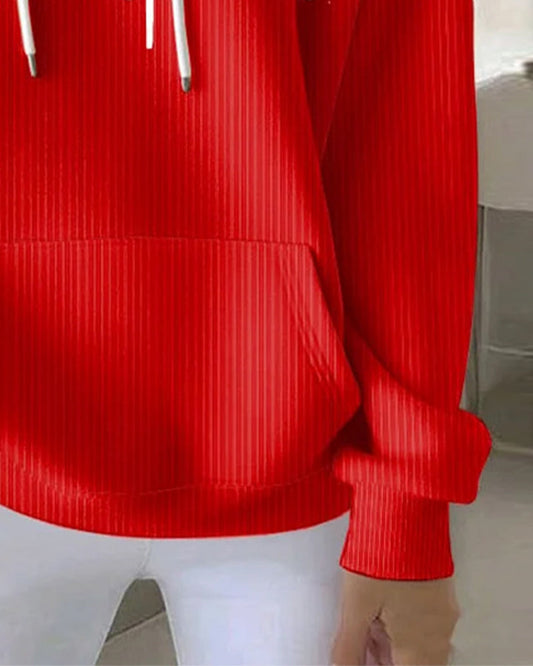 Casual Lettering Long-Sleeved Hoodie