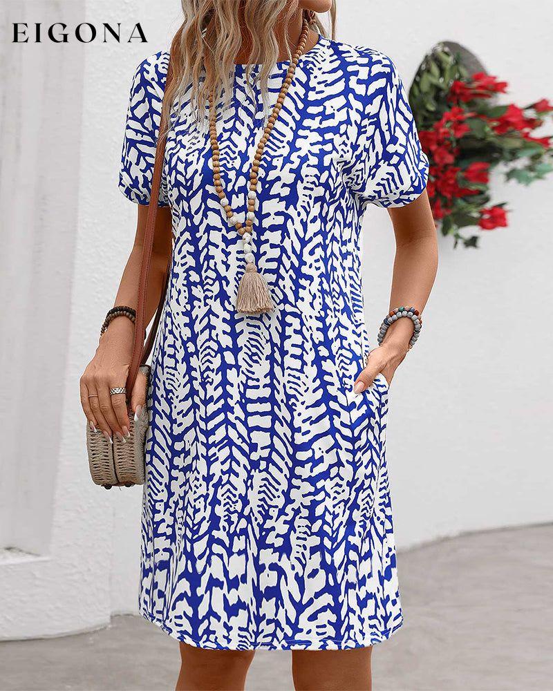 Crew neck printed casual dress casual dresses summer