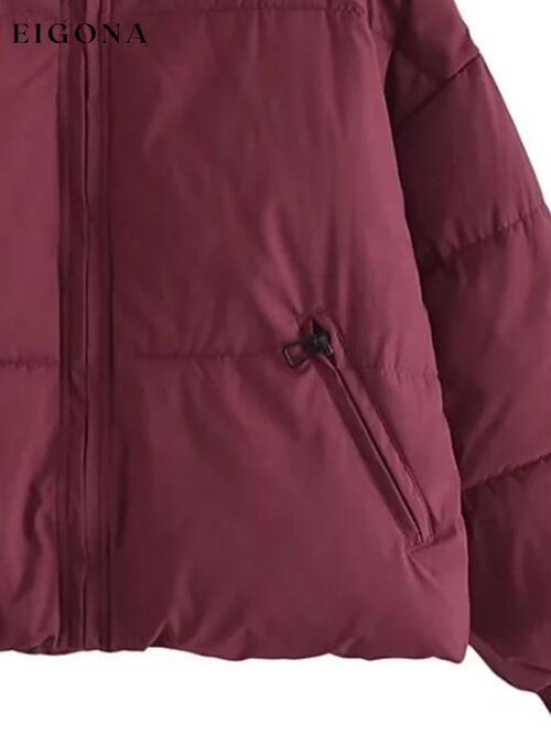 Zip Up Drawstring Winter Coat with Pockets clothes K&BZ Ship From Overseas