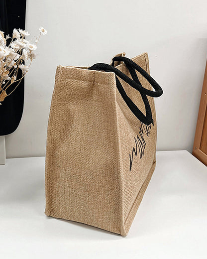 Portable Linen Large Capacity Shoulder Bag