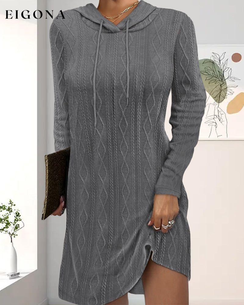 Hooded Cable Textured Dress 2023 F/W 23BF Casual Dresses Clothes Dresses Spring