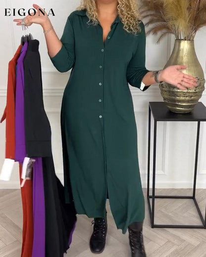 Buttoned solid color shirt dress 2023 f/w 23BF casual dresses Clothes Dresses spring