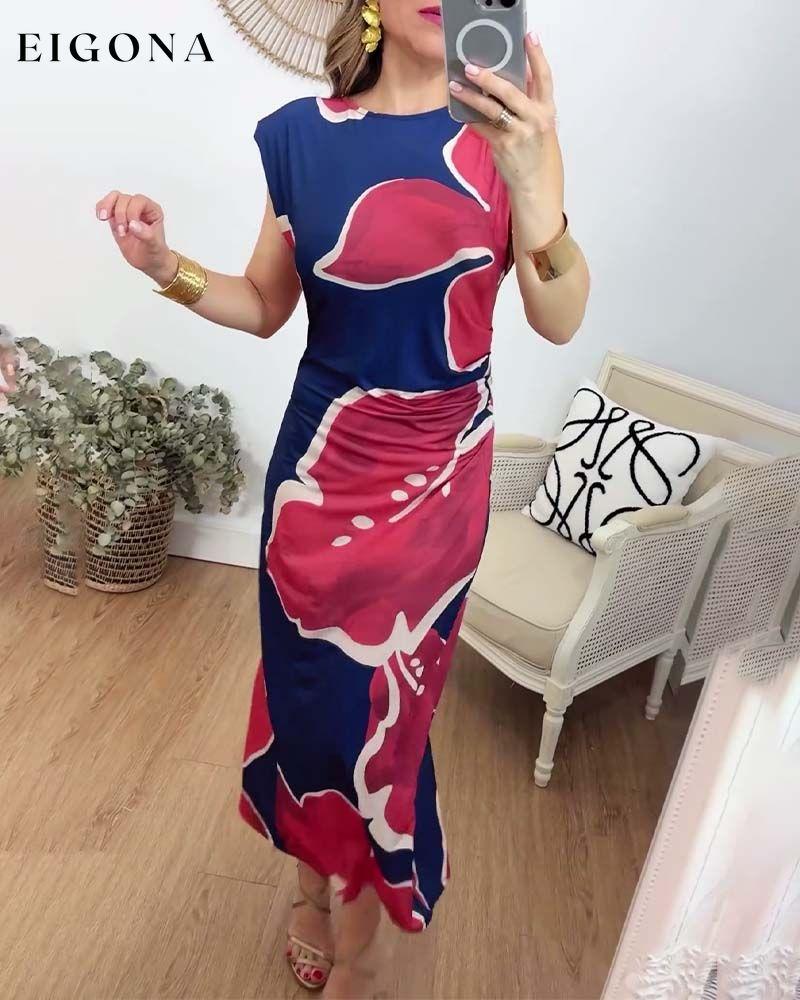 Sleeveless casual elegant printed dress casual dresses summer