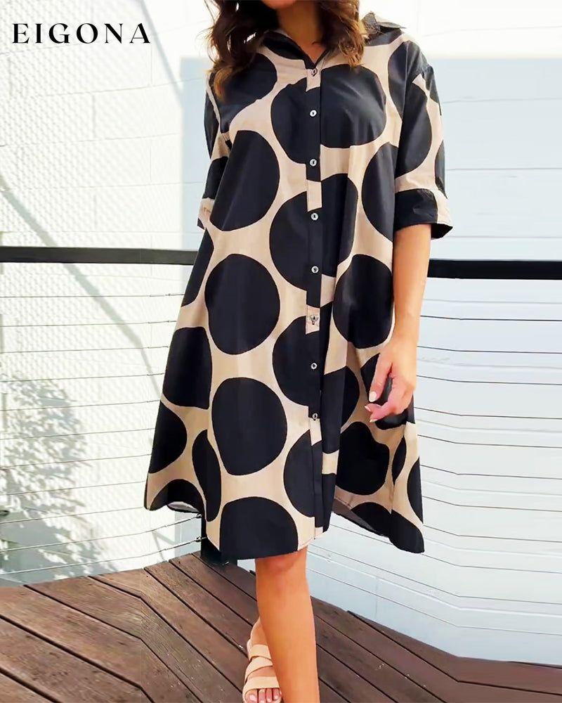 Geometric print button down casual dress casual dresses spring summer