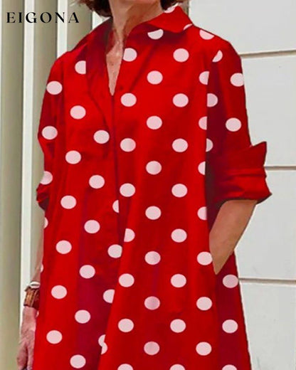 Polka dot print shirt dress 23BF Casual Dresses Clothes Dresses Spring Summer