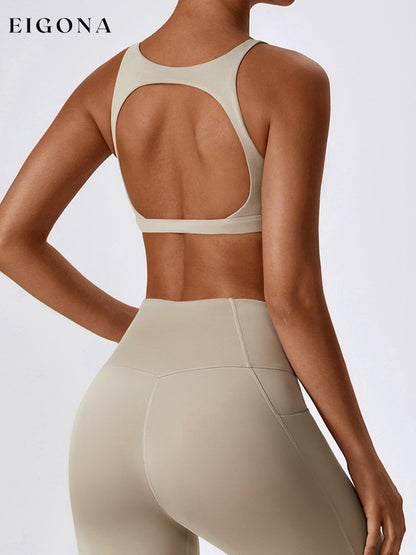 Cutout Sports Square Neck Sports Tank Top Beige clothes Ship From Overseas Shipping Delay 09/29/2023 - 10/04/2023 trend Z&C