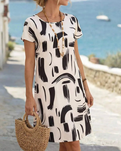 Straight Abstract Print Dress