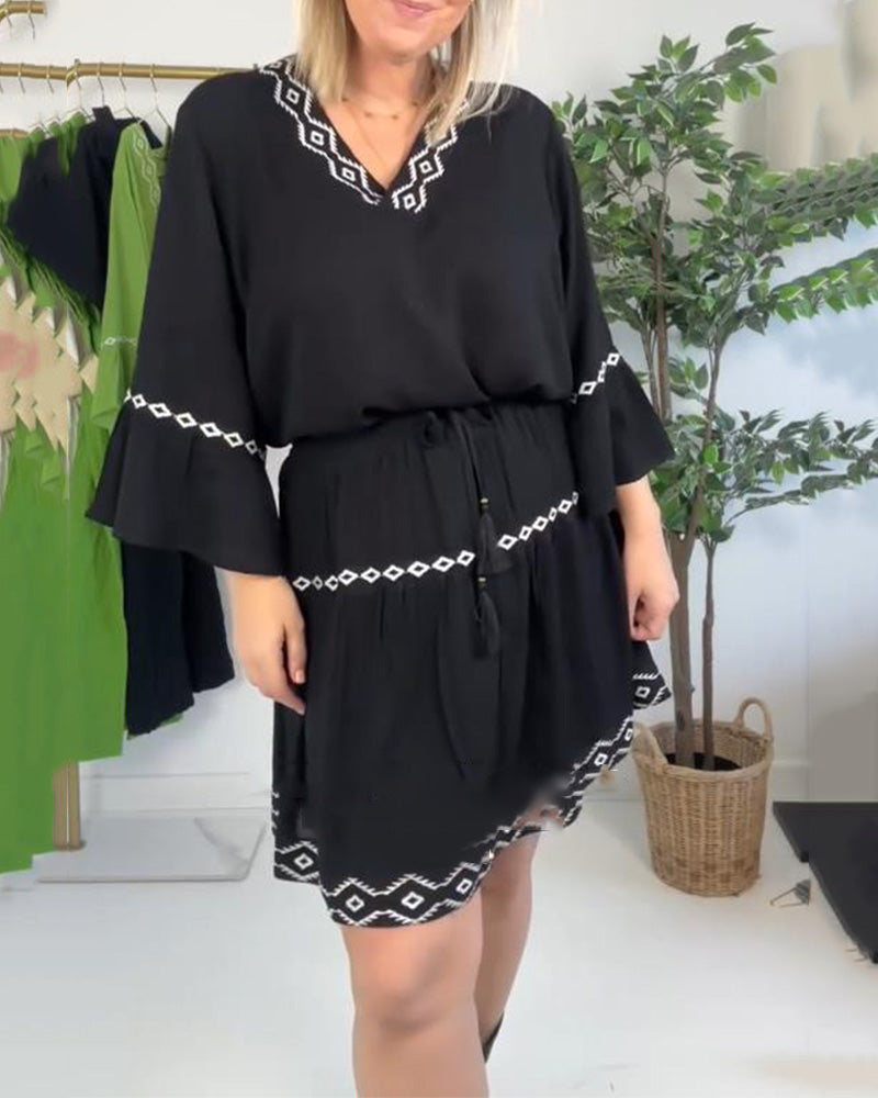 Completo gonna ricamata bohémien