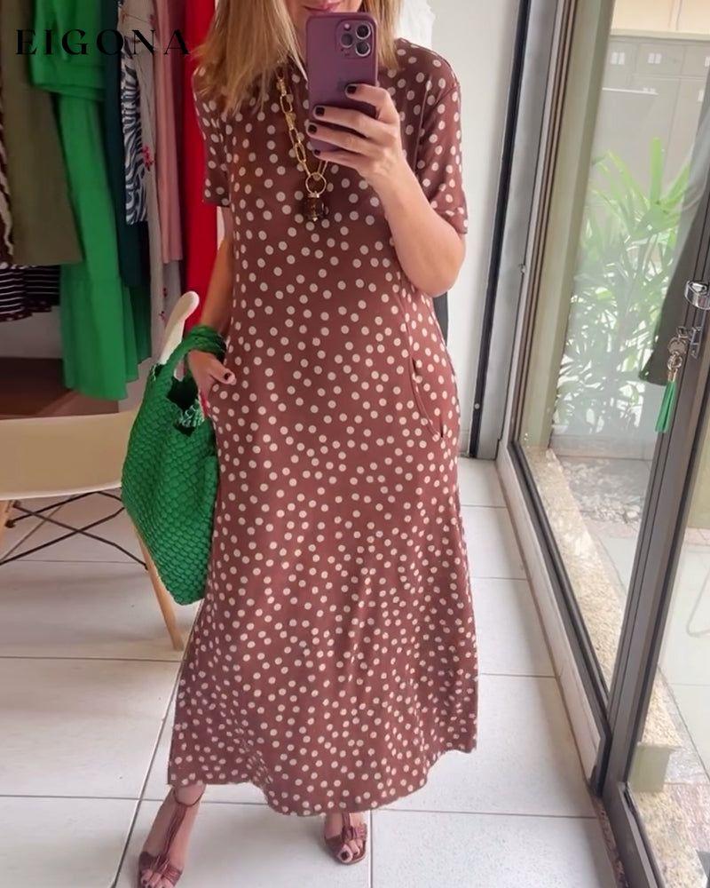 Elegant slim fit polka dot print dress casual dresses summer