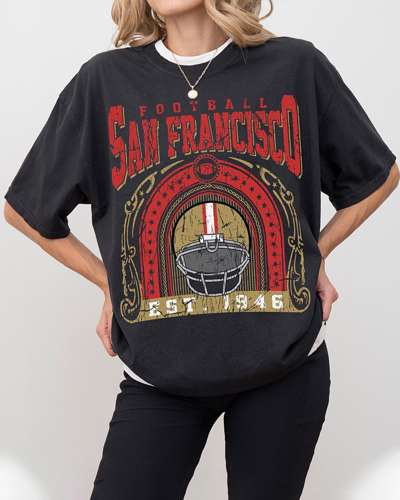 Women's Comfort Colors San Francisco Football T-Shirt 2024 f/w Grinch NFL summer t-shirts