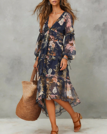 Sexy V-Neck Bohemian Dress