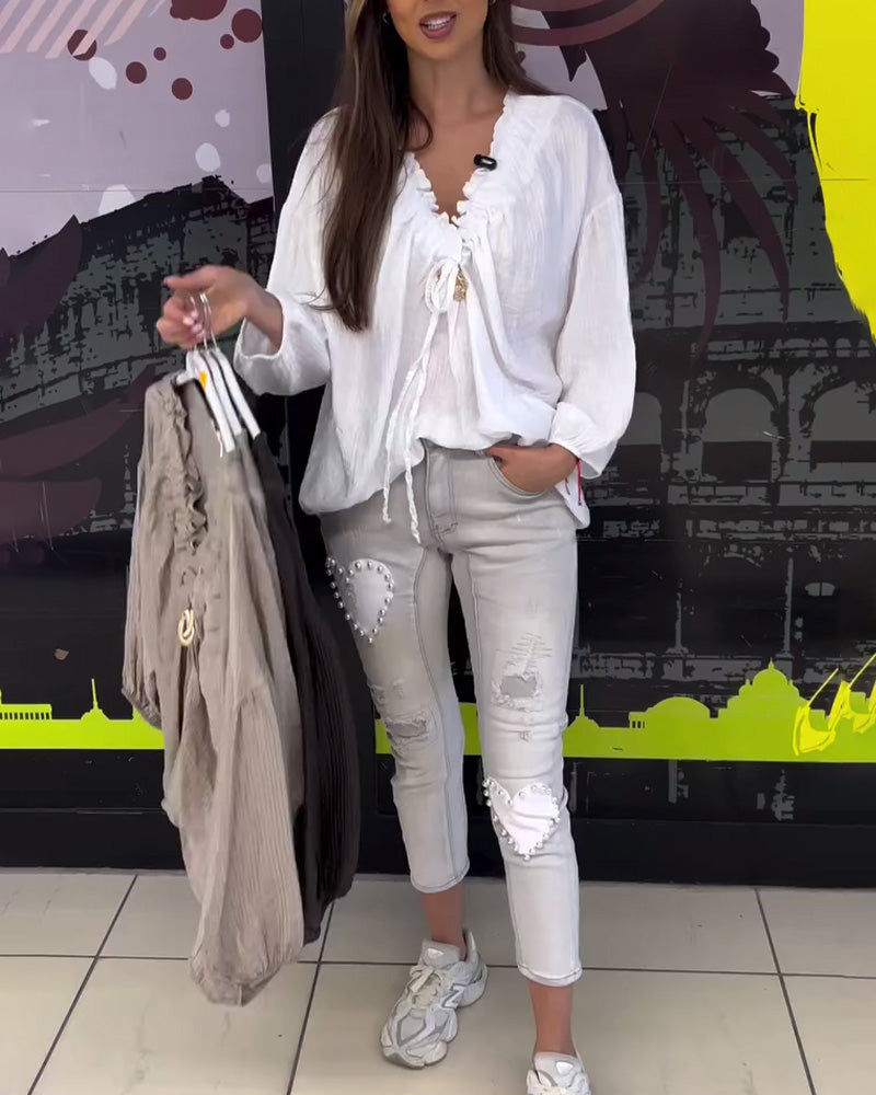 Lockere Langarmbluse