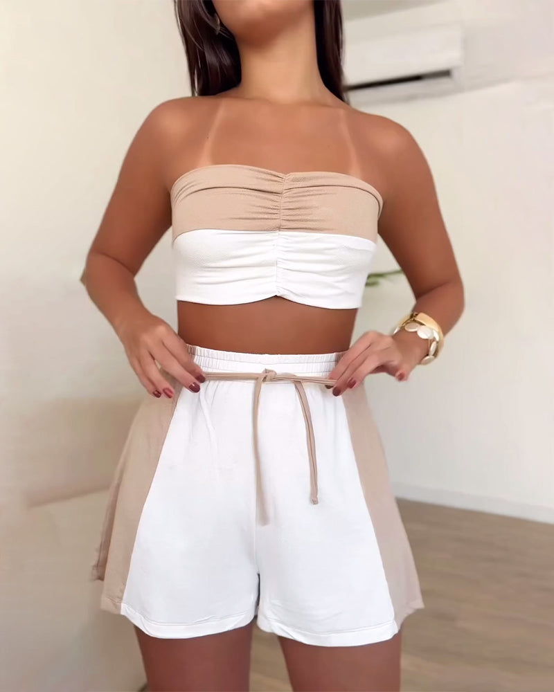 Colorblock Temperament Freizeitanzug