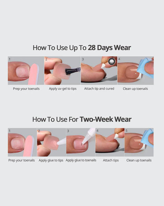 Kurze französische Zehennägel in Nude