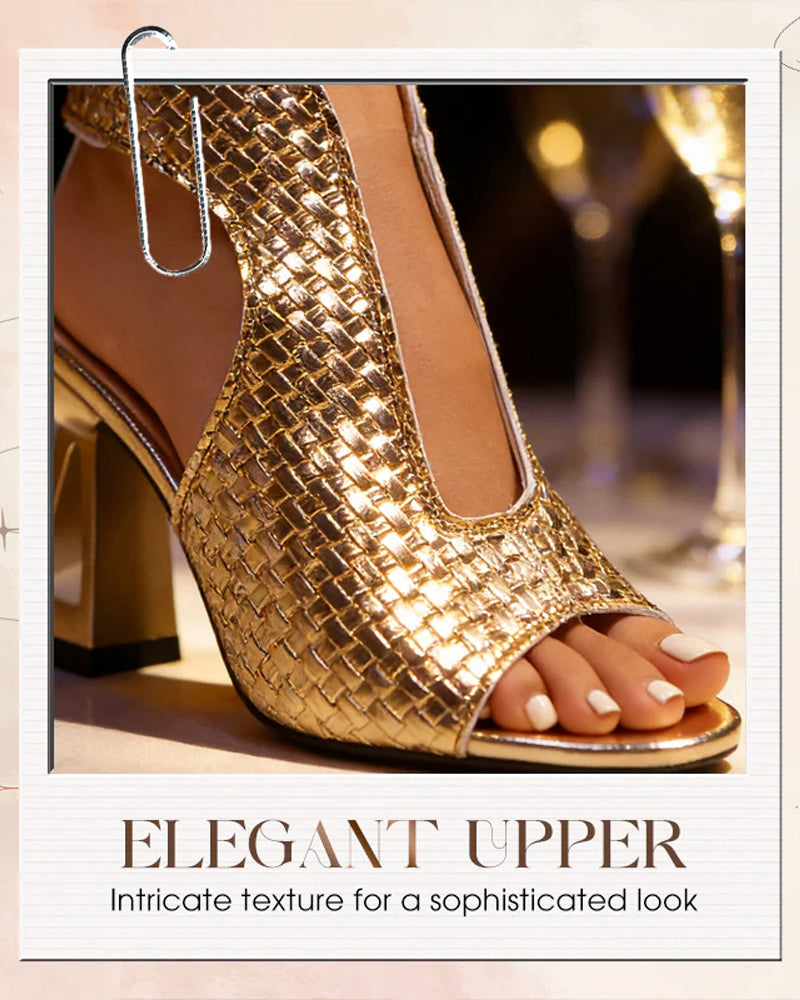 Women’s Elegant Peep-Toe Block Heel Adjustable Strap Sandals