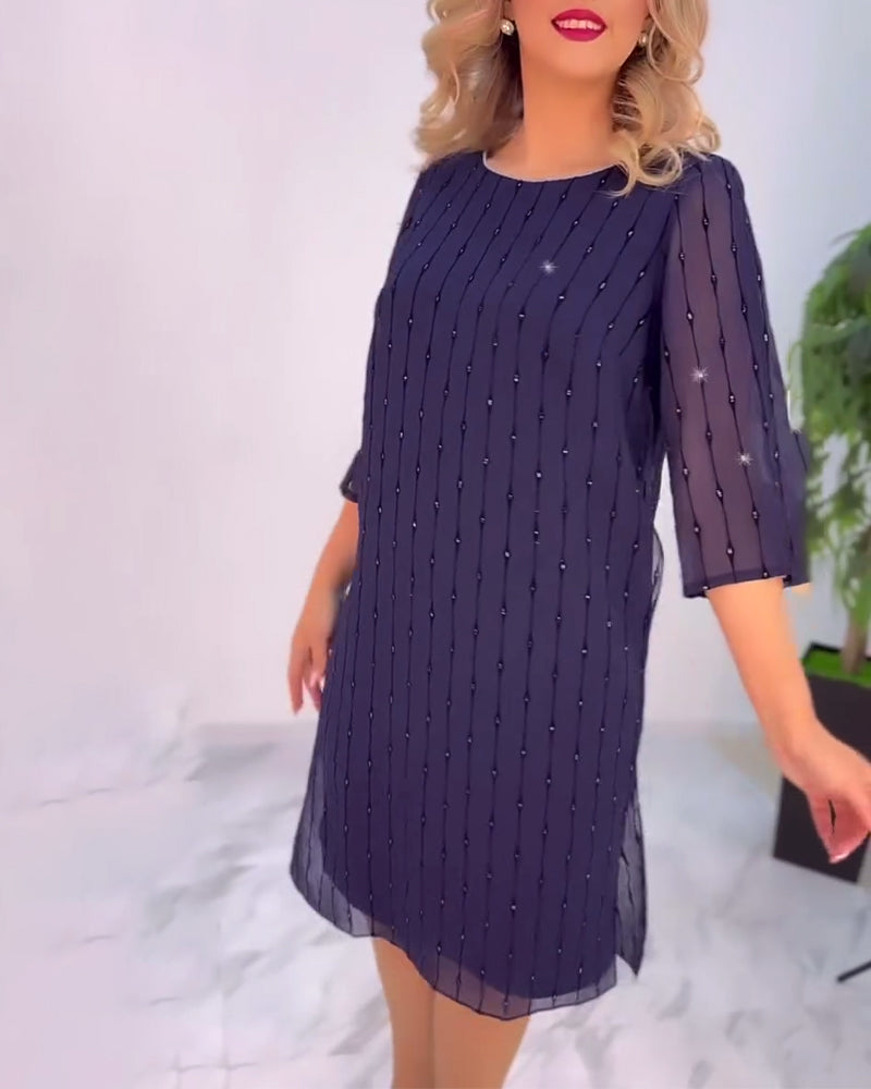 Solides Plisseekleid