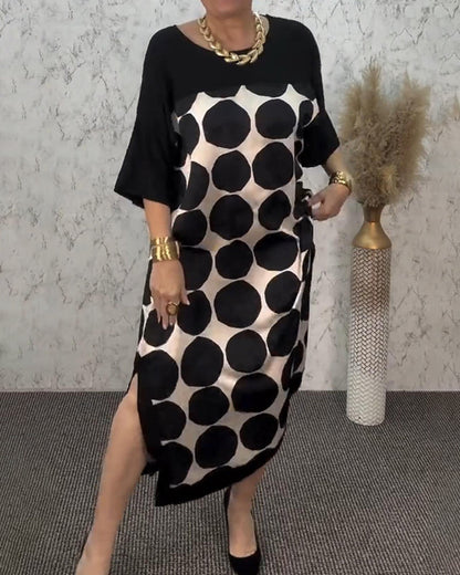 Lockeres, gerades Kleid mit Polka Dots