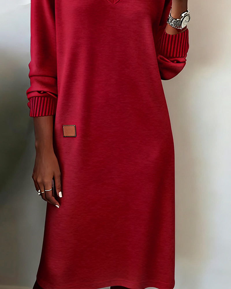 V-Neck Stylish Sweater Dress