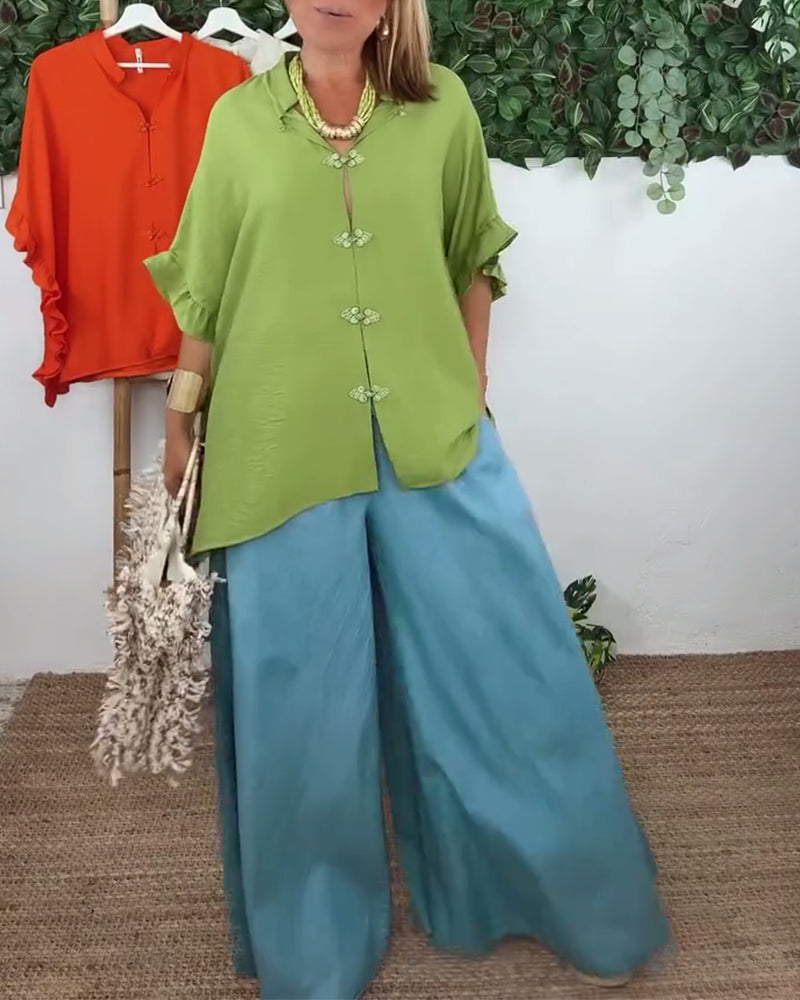 Hemd mit Reversknopf und Fledermausärmeln