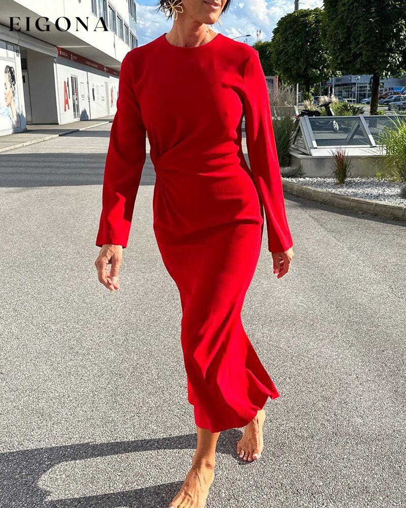 Solid Color Rond Neck Casual Dress 2023 f/w 23BF casual dresses Clothes Dresses spring