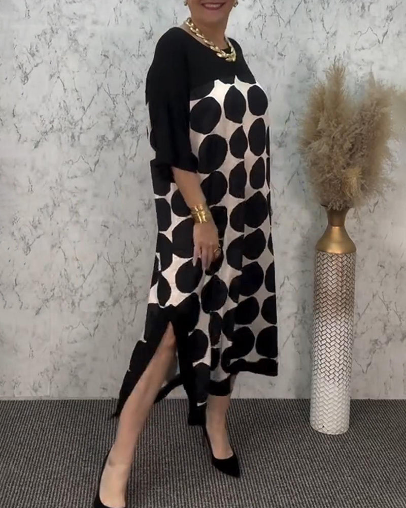 Lockeres, gerades Kleid mit Polka Dots