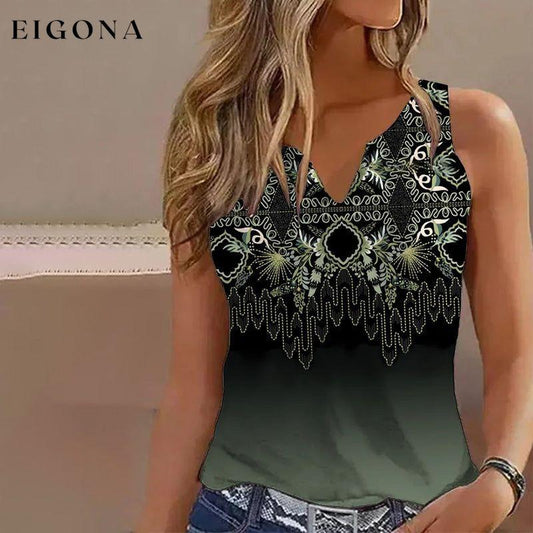 Casual Ethnic Tank Top Multicolor best Best Sellings clothes Plus Size Sale tops Topseller