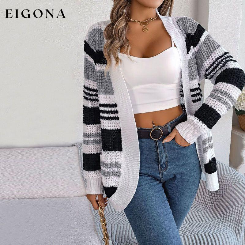 Casual Striped Knitted Cardigan best Best Sellings cardigan cardigans clothes Sale tops Topseller