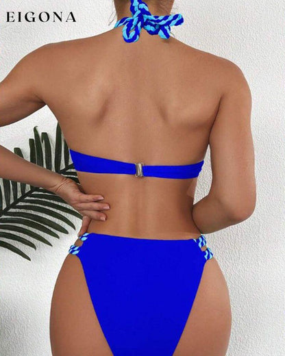 Colorblock halterneck bikini set bikinis discount summer