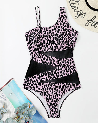 Sexy Spliced Off-Shoulder One-Piece Swimsuit one-piece spring summer